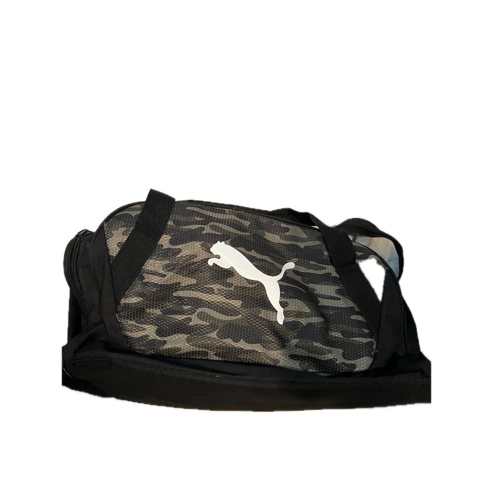Puma Training Black Gray Camo Duffel Bag 20"x10"x10"